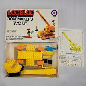 LocBloc Vintage Roadmakers Crane Construction Series Building Block Set by Entex
